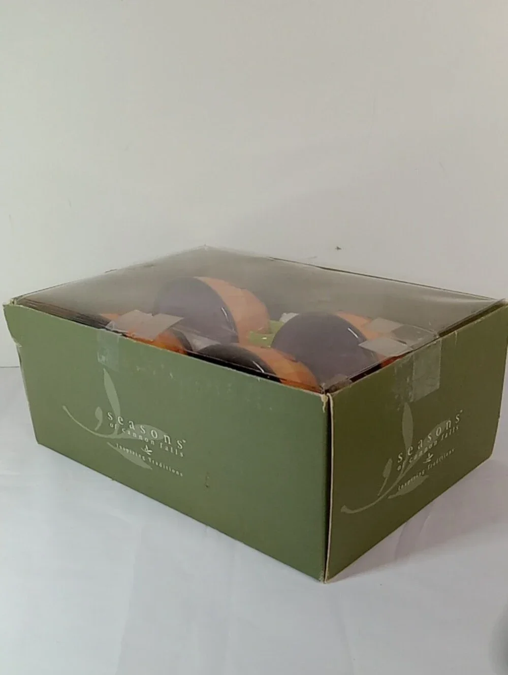 Halloween Pumpkin Ceramic Mugs Set of 4 - Orange with Green Handles